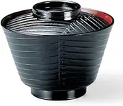 J-Kitchens TA Hida Bowl (Soup Bowl, Bowl, Wan, Lacquerware) (Lid), Black Vermilion, 4.1 x 4.1 x 3.2 inches (10.3 x 10.3 x 8.1 cm), Heat Resistant ABS Resin, Made in Japan, Dishwasher Safe