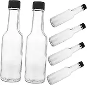 LABRIMP Set of Lightweight Sauce Bottles Lids Portable Glass Containers for Spices Condiments Outdoor Activities
