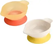 TOVINANNA 2pcs Baby Suction Bowl Set Non-slip Adaptable Feeding Bowl for Baby Suction Plate Silicone Anti-fall Portable Unisex