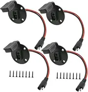 Gatuida 4 Sets Sae Power Socket Sidewall Port Connector for Solar Panel Plug Connector with Mounting Screws Heavy Duty Wire Durable Weatherproof Design