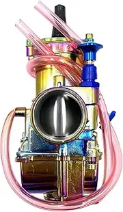 NMNCBNTKGD Carburetor Fit For Pitbike Color electroplated PWK24 26 28 30 32 34mm motorcycle modified ATV racing carburetor Cross(PWK 28 1)