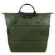 【LONGCHAMP】LE PLIAGE GREEN系列刺繡短把再生尼龍延展兩用旅行袋(森林綠)