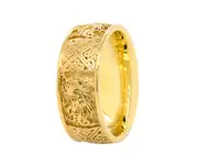 8mm Custom Made Solid Yellow Gold Ring with Celtic Knots and Dragons