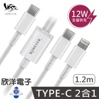 在飛比找蝦皮商城優惠-RONEVER Type-C一分二充電線 Type-C to