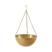 Large Gold Metal Hanging Planter Basket Decorative Iron Hanging Flower Pot Indoor Outdoor No Drainage Holes Perfect for Plant