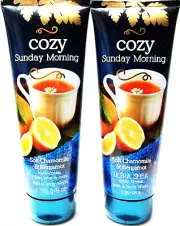 Bath Body Works COZY SUNDAY MORNING Chamomile Bergamot Body Cream 8 oz., NEW x 2