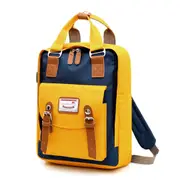 USB Backpack Student School Bag Waterproof Shoulder Bag Camping Travel YELLOWBLUE COLOR