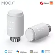 The MOES smart thermostat heats the radiator valve. Alexa Google requires ZigBee