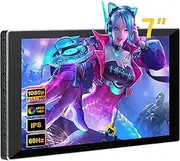 7 Inch Portable Monitor Touch Screen, Mini Monitor IPS 1080P 1920 x 1080 60Hz, LCD Display Second Screen Small USB C HDMI, Ultra Thin Lightweight for Gaming Switch PS5 Xbox Laptop PC