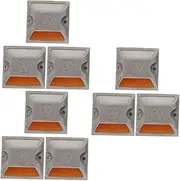 LIFKOME 3sets Reflective Road Markers Heavy Duty Road Studs for Driveway Safety Emergency Reflectors High Visibility Roadside Markers for Parking Lots and Outdoor Use 3pcs*3