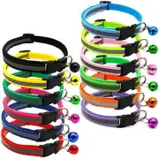 Cat Collar with Bell - 12Pcs Mixed Colors Reflective Collars for Cats or Small D