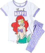 [Little Mermaid] Womens/Ladies Think Happy Ariel Long Pyjama Set (UK Size: 8 UK - 10 UK) (White/Purple)
