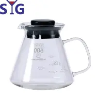 在飛比找momo購物網優惠-【SYG 台玻】精緻耐熱花茶咖啡壺–黑蓋(BH605A)