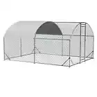 LZBEITEM Chicken Coop & Run - Dome-Shaped Metal Hen House with Waterproof Cover