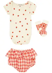 Bobo Choses Kids Printed Babygrow set - Cream - 3 Months (3 Months) 3 MONTHS (3 months)