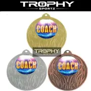 1 x COACH AWARD 50mm medal trophy NETBALL thankyou FREE Engraving, Ribbon