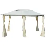 NNEVL Garden Marquee with Curtains 4x3 m White