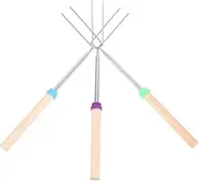 Telescoping Stainless Steel Grill Fork Hot Dog Skewers BBQ Stick Kabeb Skewers Marshmallow Fork Fruit Sticks BBQ Tool