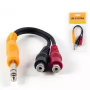 Accenta 6 inch Y-Cable 1/4” Male TRS Plug-- Dual RCA Female Jacks