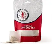 All Natural Pure American Ginseng Tea 美国人参茶 (20 CT) Potent Ground American Ginseng Root - No Fillers, Binders or Other Additives.