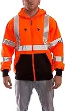 Tingley Rubber S78129 Class 3 Hooded Sweatshirt with Zipper, Large, Orange