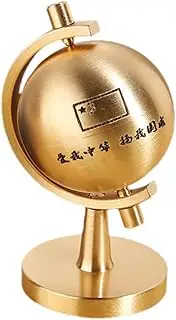 ERINGOGO Rotating Brass Globe Decor Small Desktop Globe with Base for Home Office Classroom Compact Chinese Style Tabletop Decoration Multipurpose Design