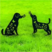 Metal Garden Outdoor Yard Art Dog Decorative Stakes Labrador Gifts Women/men