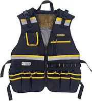 Dr.TOUGH Reflective Vest Safety Vest for Men Work Vest for Men Tool Vest with Multi-pockets and Zipper For Carpenters