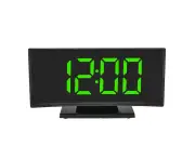 Large-Screen Led Digital Alarm Clock Display Electronic Clock Fashion Curved Alarm Clock,Green