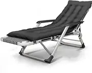 Zero Gravity Lounge Chair, Zero Gravity Chair Outdoor Adjustable Zero Gravity Chair Patio Chaise Lounge Chairs Yard Pool Recliner Folding Comfortable Garden Recliner Chair Lounge Chair (Color : Black