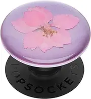 POPSOCKETS Pop Grip Holder for Phone & Tablet (Genuine) - Pressed Flower Delphinium Pink