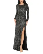Dress the Population Mischa Sequin Long Sleeve Mermaid Gown