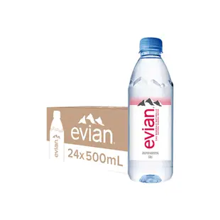 evian 依雲 天然礦泉水(寶特瓶500mL/24瓶)┃官方旗艦店