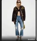 Michael Kors Sequin Camouflage Stretch Organic Cotton Anorak Jacket Size LG NWT