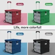 Foldable Collapsible Mobile Rolling Utility Cart Carrier on Wheels Box Trolley