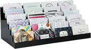 Vevitts Acrylic Business Card Holder for Desk Multiple Business Card Holders 28 Slot 7 Tier Large Business Card Organizer Business Card Display Rack Black Plastic Business Card Stand for Home Office