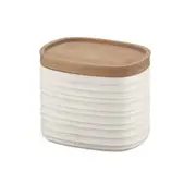 Guzzini Earth Tierra White 12.3cm/500ml Container/Storage Jar w/ Bamboo Lid Sml