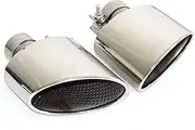 Compatible For Audi A4 A5 A6 A7 Exhaust Tip Retrofit RS4 RS5 RS6 RS7 Stainless Steel Black Tailtip Muffler Nozzle Tip(Silver)