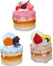 GALPADA 3Pcs Artificial Cake Models Mixed Color Fake Cakes for Bakery Display Realistic Cakes for Home Decor and Event Decoration for Cake Shops and Parties