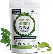 Nutra Nourished Organic Pure Moringa Leaf Powder - 60g 1 Month Supply - Nutrient-Rich Superfood Powder for Natural Energy Boost with 13 Different Vitamins & Minerals