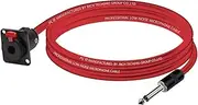 ROBAUN 1PC 6.35MM Stereo Female D-Type Panel Mount to 6.5MM Jack Colorful Cable 1/4" TRS Female to 1/4" TS Male Plug Adapter Cord(C1025BK-Red,15m)