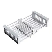 Kitchen Organizer Basket Dish Drying Rack Stainless Steel Storage Sink Drain