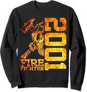 [X.Style] Fire Fighter 2001 22 Years Fire Brigade 22nd Birthday Sweatshirt ds1044 Sweater (L) Black