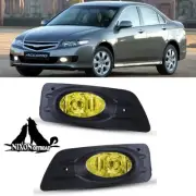 For 2006-2007 Honda Accord 4 Door Sedan Fog Lights Yellow Lens Front Bumper Lamp (for: Honda)