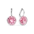 Myjs Bella Earrings With 4 Crt Light Rose Crystals Rhodium Plated