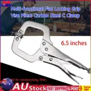 6.5 Inch Locking Clamp Pliers with Swivel Pads C-Clamp Locking Pliers