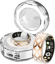 Smart Ring for Women Men Fitness Ring Heart Rate Monitor Sleep Ring Step Counter Pedometer Rings Fashionable Fitness Tracker Remote Camera Rose Gold Enamel Ring for Ladies