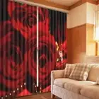 Rose And Red Flowers 3D Blockout Photo Print Curtain Fabric Curtains Window