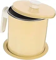 SHOWERORO Oil Pot Filter Grease Container Dual Ghee Storage with Fine Mesh Strainer for Kitchen Use Convenient Handle Lightweight Refined for Cooking Bacon Fat and Other Oils