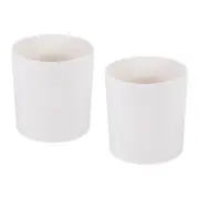 2pcs 6" Plastic Round Flowerpot Planter Container for Indoor Outdoor, White
